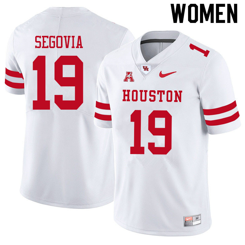 Women #19 Andrew Segovia Houston Cougars College Football Jerseys Sale-White